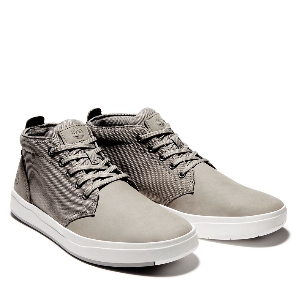 Timberland Mens Chukka Boots Davis Square Mixed-Media - Grey - India EH3697582